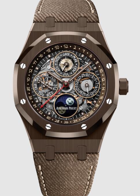 Review 26585CM.OO.D301VE.01 Audemars Piguet ROYAL OAK PERPETUAL CALENDAR OPENWORKED "CACTUS JACK" replica watch - Click Image to Close